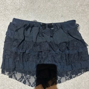 Black Lace Ruffle Bloomer Shorts